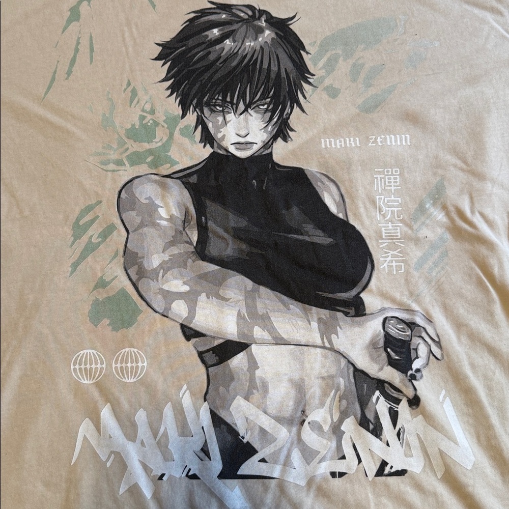 Anime Graphic Beige T-Shirt - Picture 4 of 5